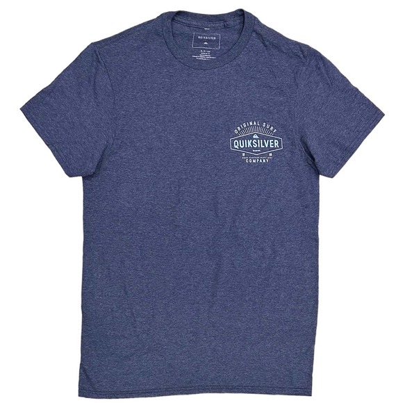 Quiksilver Men's Original Surf Since 1969 Graphic Print Blue Heather Tee T-Shirt - Picture 1 of 2